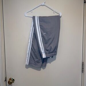 Vintage Y2K Nike Gray Track Pants White Stripe Small Swoosh Ankle Zips Size Med